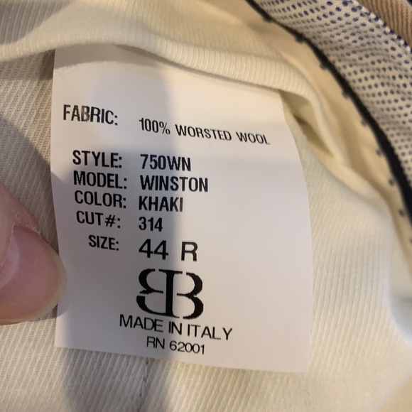 JB Britches camel colored mens dress pants size 44R. 100% worsted wool, Italy - Picture 5 of 6